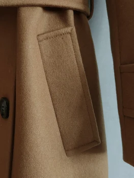 2020 m. Žiemos Vilnoniai Paltai Moterims Aukštos Kokybės Kašmyro Paltai Britų Stiliaus Elegantiškas, Vidutinio ilgio viršutinių drabužių siuvimas