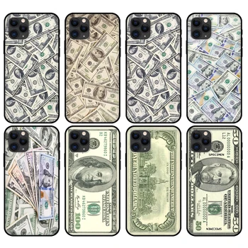 Juoda tpu case for iphone 5 5s se 2020 6 6s 7 8 plus x 10 XR XS 11 12 mini pro MAX atgal Pinigus Dolerių Sąskaitą Pinigų Ben Franklin