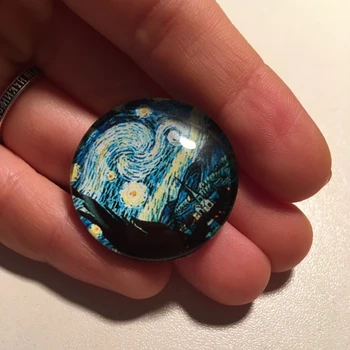 Švyti Tamsoje Van Gogh Žvaigždėtą Naktį Saulėgrąžų Meno Suvenyrų 30Mm Šviesos Šaldytuvas Magnetas Namų Dekoro