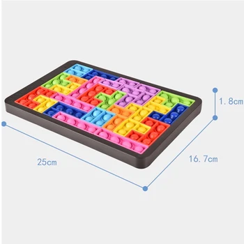 Spalvinga 3D švietimo matematikos žaislas Tetris žaidimas vaikų švietimo žaislas ikimokyklinukas anti-streso jutimo paramos autizmas