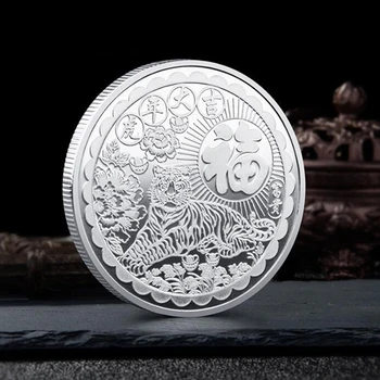 2022 Kinijos Naujųjų Metų Tigro Metais Originalias Progines Monetas, Bimetalinė Surinkimo Kinijos Zodiako Tigro Metai Monetų Apdailos Amatai