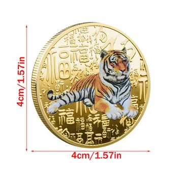 2022 Kinijos Naujųjų Metų Tigro Metais Originalias Progines Monetas, Bimetalinė Surinkimo Kinijos Zodiako Tigro Metai Monetų Apdailos Amatai