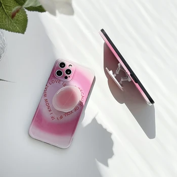 Retro Meno Gradientas Laikiklis korėjos Telefono dėklas Skirtas iPhone 12 11 Pro Max X Xs Max Xr 7 8 Plus SE 2020 Atvejais Minkštas Silikoninis Dangtelis