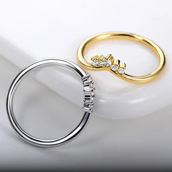 Korėjos Blizgesį, Cirkonio Vainikėlis Žiedas Moterims Nutiesti Kristalų Princesė Piršto Žiedą Valentino Dienos Dovana Priedai