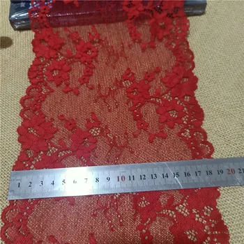 L-2E2670 18,5 cm didmeninės gėlių dizainas raudona elastinga minkšta tinklelio nailono spandex nėrinių dekoratyvinis ruožas apatiniai