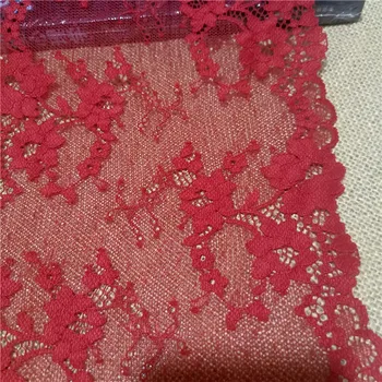 L-2E2670 18,5 cm didmeninės gėlių dizainas raudona elastinga minkšta tinklelio nailono spandex nėrinių dekoratyvinis ruožas apatiniai