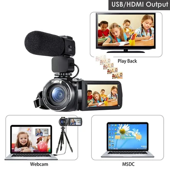 Vaizdo kamera Vlog Vaizdo Kamera su Mikrofonu Ordro Z20 1080P Full HD infraraudonųjų SPINDULIŲ Naktinio Matymo Skaitmeniniai Fotoaparatai 
