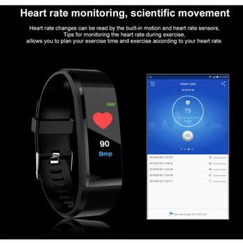 115 Plus Smart Apyrankė Kraujo Spaudimas Žiūrėti Fitness Tracker Širdies Ritmo Monitorius Juosta Smart Activity Tracker Apyrankę A2