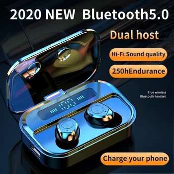 Bluetooth 5.0 Ausines 1500mAh Baterija Lauke M7S In-ear Belaidės Ausinės 8D Stereo Sporto Veikia Vandeniui Ausinių Ausinių
