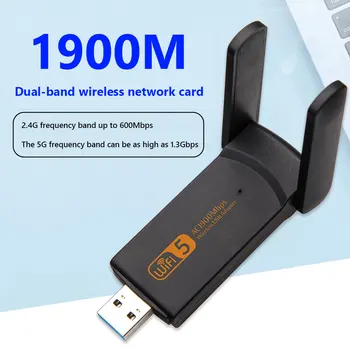 Tinklo plokštė Belaidžio tinklo Plokštę Belaidžio RTL8814 Wifi Adapteris USB 3.0 Antenos 1900Mbps 2.4/5.8 GHz Dual Band Tinklo plokštė
