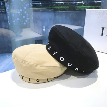 Hat lady korėjiečių leidimas banga abėcėlė beretė, siuvinėta Britų derliaus vasarą Japonijos joker mados bud dailininko skrybėlę