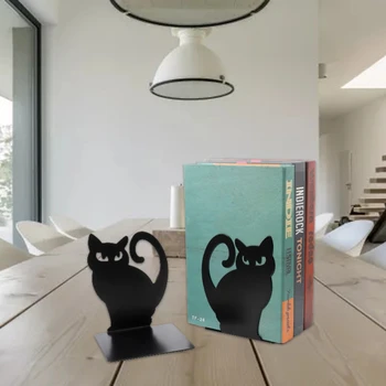 Naujas 1 Set Hollow-out persų Kačiukas Bookends Metalo Knyga Baigiasi už Namų Biuro Knygų Lentynos Laikiklis Namų dekoro Knygų Kamščiai
