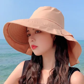 Nauja Mada Moterims Vasaros UV Apsauga nuo Saulės Skrybėlę Moterų plaukai surišti į uodegą Kibiro Kepurę Su Kaklo Atvartu Lauko Keliauja Paplūdimio Kepurė