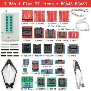 Originalus TL866II Plus Universalus Minipro Bios +27 Elementus Su NAND Adapteriai TL866 PIC Didelės Spartos USB Programuotojas Skaičiuoklė Smart