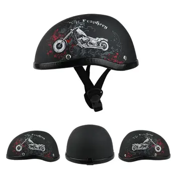 Suaugusiųjų Motociklo Pusę Veido Derliaus Helmet Hat Bžūp Vyrų/Moterų Motorcross Moto Lenktynės Capacete Šalmai Halės Priedai