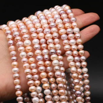 Natūralūs Gėlavandenių Perlų Mix-Spalvos, Apvalios Prarasti Karoliukai 8-9 mm Punch Prarasti Granules Papuošalai 