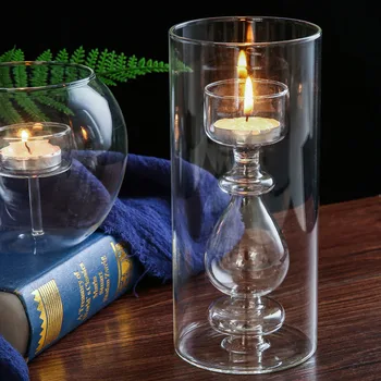Šiaurės Paprastumo Skaidraus Stiklo Žvakės Laikiklis Europos stiliaus Amatų Namų Puošybai Žvakidė Papuošalai Vakarienė Šalių Rekvizitai