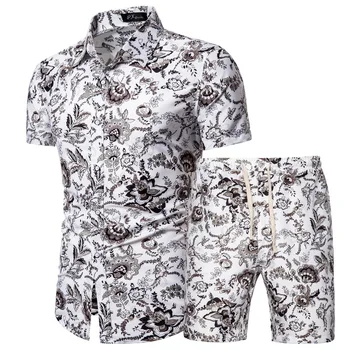 ZOGAA 2021 m. Vasarą, Nauji vyriški Drabužiai Trumpas rankovėmis Atspausdintas Marškinėliai Šortai 2 Gabalas Vyrų Mados Atsitiktinis Paplūdimio Dėvėti Drabužiai, vyriški