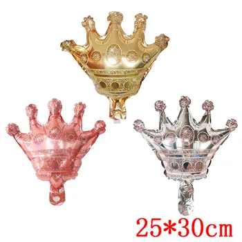 50Pcs Mini Rose Gold Crown Folija Balionai Princess Crown Laimingas Gimtadienio Apdailos Vaikai 1st Baby Shower Tiekimo Oro Globos