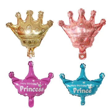50Pcs Mini Rose Gold Crown Folija Balionai Princess Crown Laimingas Gimtadienio Apdailos Vaikai 1st Baby Shower Tiekimo Oro Globos