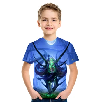 2021 m. Vasarą T-Shirt Vaikų Drabužių 3D Spausdinimo Harajuku Stilius Spalvinga Marškinėliai Atsitiktinis Berniukas Mergaitė Viršų