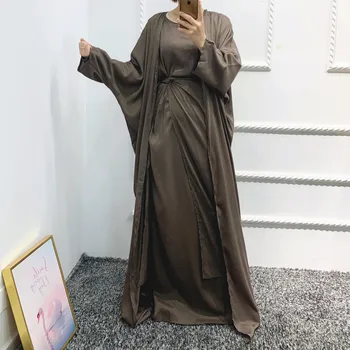 Afrikos Abayas Moterų turkijos Suknelės 3 Gabalas Musulmonų Rinkiniai Suknelė, Hijab 2021 Atidaryti Abaja Dubajus Islamas Drabužių Ansambliai Musulman
