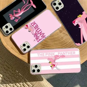 YNDFCNB Mielas animacinių filmų Pink Panther Telefono dėklas skirtas iPhone 11 12 pro XS MAX 8 7 6 6S Plus X 5S SE 2020 XR fundas