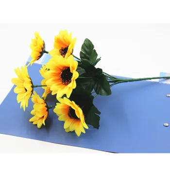 Geltona Šilko Dirbtinių Gėlių Modeliavimas Saulės Gėlių Sodas Saulėgrąžų Netikrą Gėlės, Dirbtinių Gėlių Imitative gėlių puokštė