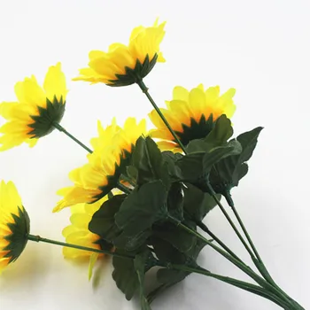 Geltona Šilko Dirbtinių Gėlių Modeliavimas Saulės Gėlių Sodas Saulėgrąžų Netikrą Gėlės, Dirbtinių Gėlių Imitative gėlių puokštė