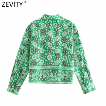 Zevity 2021 Moterų Derliaus Kratinys Gėlių Spausdinti Atsitiktinis Palaidų Kimono Marškinėliai Moteriška Verslo Palaidinė Roupas Prašmatnus Blusas Viršūnes LS9420