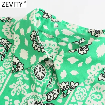Zevity 2021 Moterų Derliaus Kratinys Gėlių Spausdinti Atsitiktinis Palaidų Kimono Marškinėliai Moteriška Verslo Palaidinė Roupas Prašmatnus Blusas Viršūnes LS9420