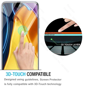 3pcs visiškai padengti apsaugine stiklo xiaomi pocom3 atveju, namo poco m3 m 3 pro 5g 2021 išmanųjį telefoną 9h premium ekrano apsaugų