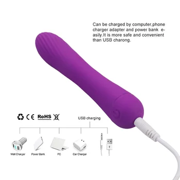 10 Režimai, AV Vibratorius G-spot Makšties Klitorio Stimuliacija Massager Ramioje Dizaino USB Įkrovimo Sekso Žaislas Moterų Lytinių Produktų Dildo