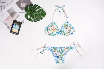 Megartico maudymosi kostiumėliai moterims bikini 2019 brasiliana 2 gabalas gėlių maudymosi kostiumėlį, raukiniai mielas maudymosi kostiumą lady apynasrio paplūdimio