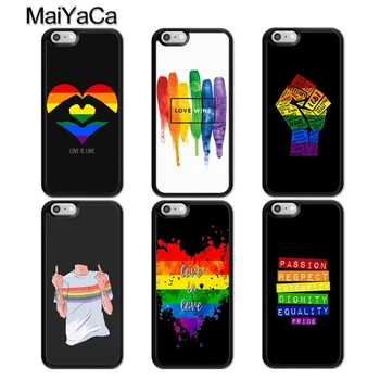 MaiYaCa Vaivorykštė LGBT Meilė yra Meilė, Pasididžiavimas Meno Telefono dėklas Skirtas iphone 11 12 pro MAX X XR XS MAX 6 6S 7 8 Plius 5S Galinį Dangtelį Fundas