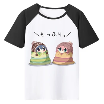 Anime Yuru Stovykla Cosplay T-shirt Sengoku Nadeko Shima, Nin, Moterų, Vyrų, T poliesteris Marškinėliai trumpomis Rankovėmis Viršūnes Tee