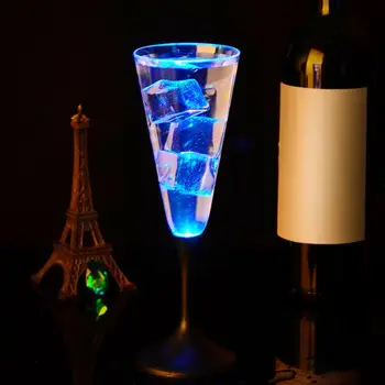 Vandens Indukcinis LED Taurės Žėrintis Šampano Alaus, Vyno, Viskio Taurės, Skysčių, Vaisių Sulčių Stiklo Puodelis Festivalis Šalis Drinkware Baras KTV