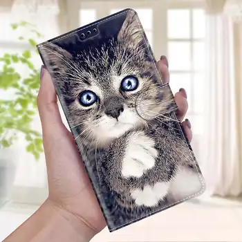 Katė Drugelis Dažytos Piniginės Flip Case For Samsung Galaxy J3 Skyrius J310 J510 J330 J530 J6 Plius A510 A520 A6 A7 A8 2018 Kortelės Lizdo Dangtelį