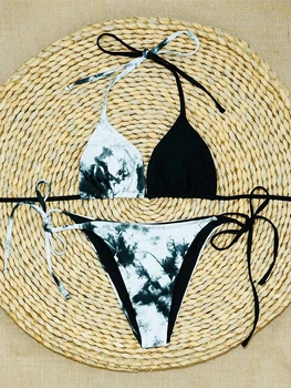2021 Micro Bikini Moterims Seksualus Dviejų Dalių Spausdinti Maudymosi Kostiumėliai, Brazilijos Thong Bikini Komplektas Trikampis Plaukimo Kostiumas Moterų Maudymosi Kostiumas