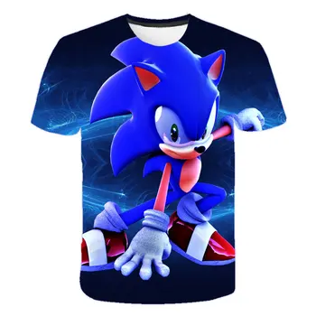 3D Atsitiktinis Berniukų drabužius, Sonic, marškinėliai spausdinami Vaikams drabužių vasaros marškinėliai Mados gatvė animacinių filmų T-shirt