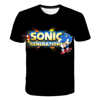 3D Atsitiktinis Berniukų drabužius, Sonic, marškinėliai spausdinami Vaikams drabužių vasaros marškinėliai Mados gatvė animacinių filmų T-shirt