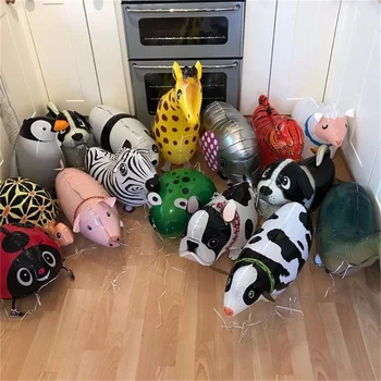 Mišiniai Pėsčiomis Gyvūnų HELIO Balionus, Mielas Šuo, Katė Panda Dinozaurų Tigras pet oro Kolbų gimtadienio dekoracijos vaikams ir suaugusiems