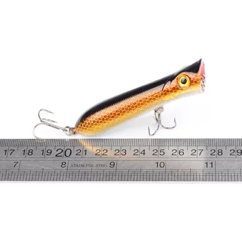 1Pcs 8cm 11g Popper Pesca Dirbtinis Masalas Peche Žvejybos Reikmenys Viršų Vandens Masalo Žvejybos nepastovi žmogus Crankbait 6# Kabliukai