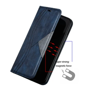 Odinis Magnetinis Flip Case for Samsung Galaxy S20 Ultra 20 Pastaba Plus A21s M31 A31 A51 A71 A70 S8 Piniginės Kortelės Laikiklio Dangtelį etui