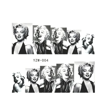 Nagų Dizainas Lipdukas Karšto Pardavimo Grožio Moteris Marilyn Monroe Vandens Decal Perdavimo Slankiklį Nagų Dailės Lipdukas Apdaila