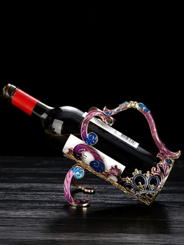 Kūrybinės emalio spalvos raudono vyno stiklo decanter nustatyti buitinių kristalų švino stiklo goblet vyno taurė