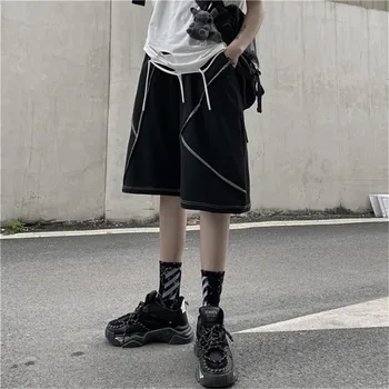 Japonų Stiliaus Negabaritinių M-XL Vasaros Vyrų Paplūdimio Šortai Kietas Sujungimas Gotikos Owen Prarasti Lauko Vyrų Trumposios Gatvės Hip-Hop