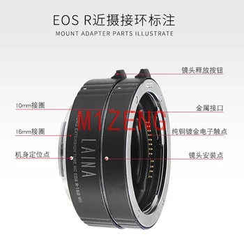 EOSR 10mm+16mm AF Macro Extension Tube žiedas adapteris Metalo Auto Focus canon RF montuoti EOS-R RP EOSR fotoaparatas