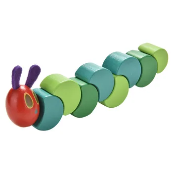 Vaikai Mediniai Wiggly Caterpillar Širdys Žaislai Labai Alkanas Caterpillar Medienos Suvokti Twist Kūdikio Jutimo Medienos Granulių, Šlifuota Širdys Žaislai