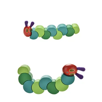 Vaikai Mediniai Wiggly Caterpillar Širdys Žaislai Labai Alkanas Caterpillar Medienos Suvokti Twist Kūdikio Jutimo Medienos Granulių, Šlifuota Širdys Žaislai